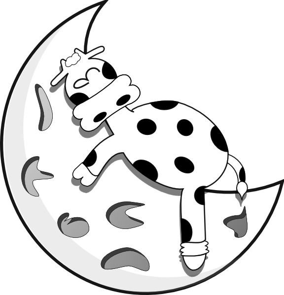 Cow Sleeping On The Moon Svg Clip Arts Download - Cow On The Moon (576x599)