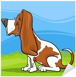 Vinilo Pixerstick Basset Hound Ilustración De La Historieta - Illustration (400x400)