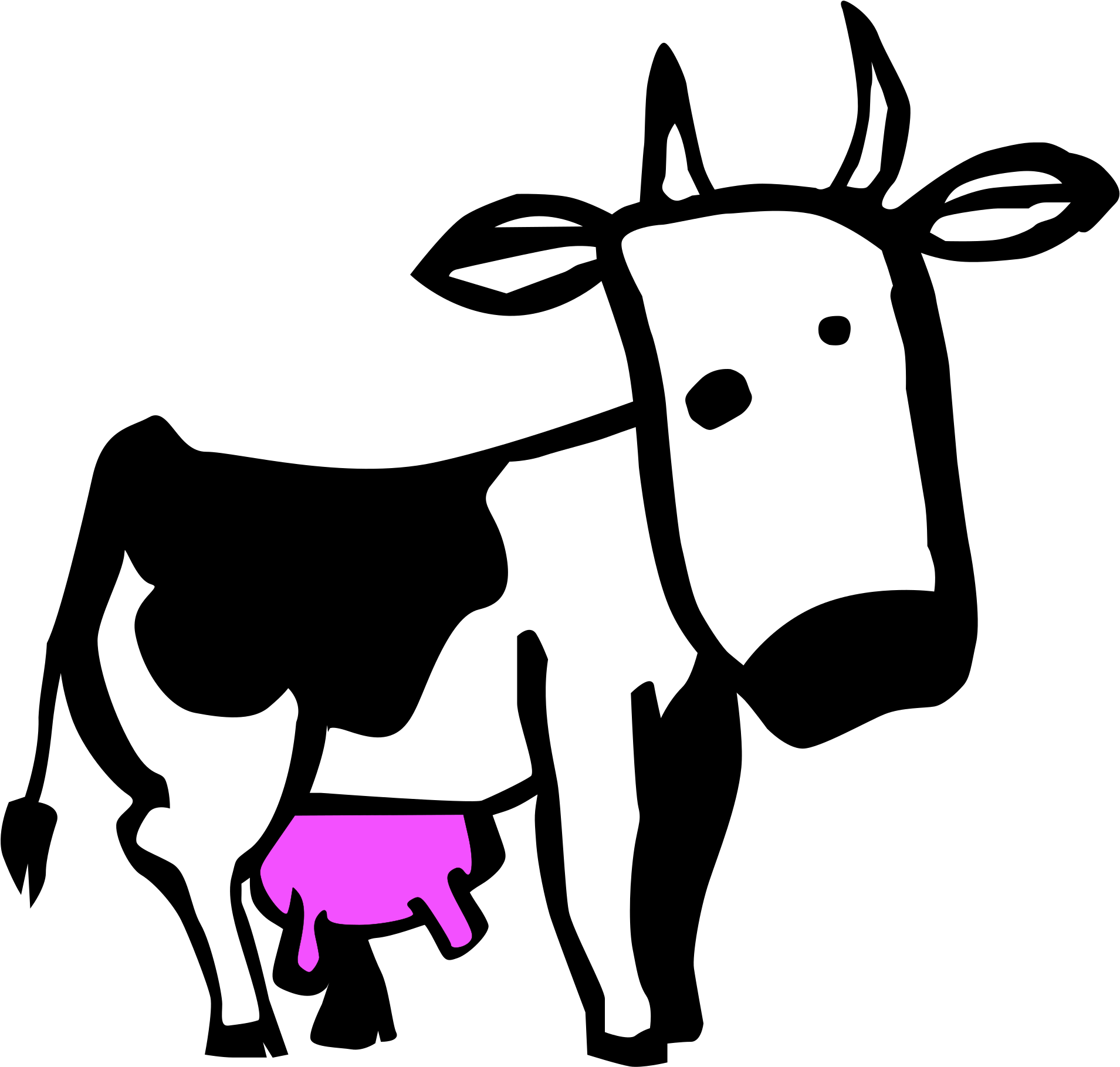 Picture Of A Cartoon Cow 24, Buy Clip Art - Gentoo Cow (2000x1911)