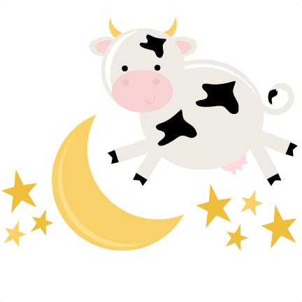 Super Cow Jumped Over The Moon Clipart - Super Cow Jumped Over The Moon Clipart (432x432)