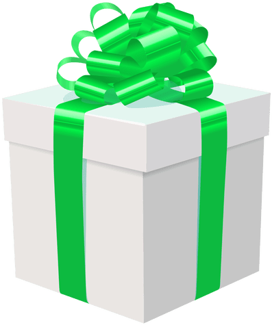 White Gift Box Green Bow Icon - Caja De Regalo Verde Png (512x512)
