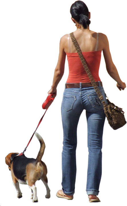 Dog Walking Clip Art - People Walking Dog Png (721x721)