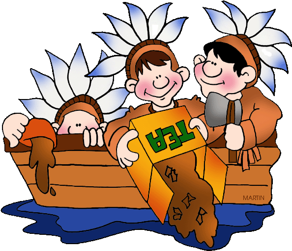 Tea Party Clipart Cartoon - Boston Tea Party Animated (648x529)