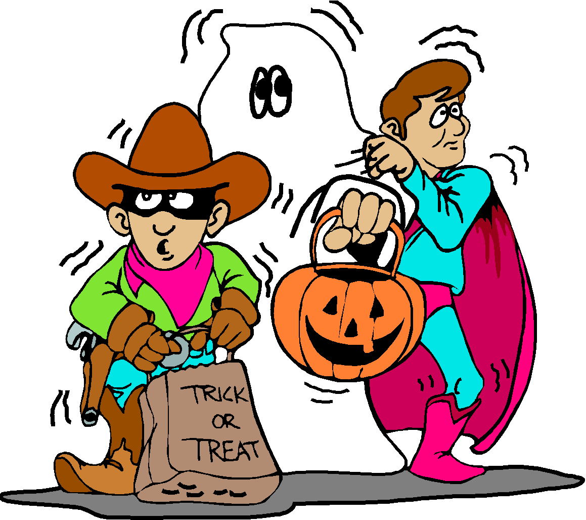 Delectable Halloween Parade Clip Art Medium Size - Trick Or Treaters Animation (1157x1026)