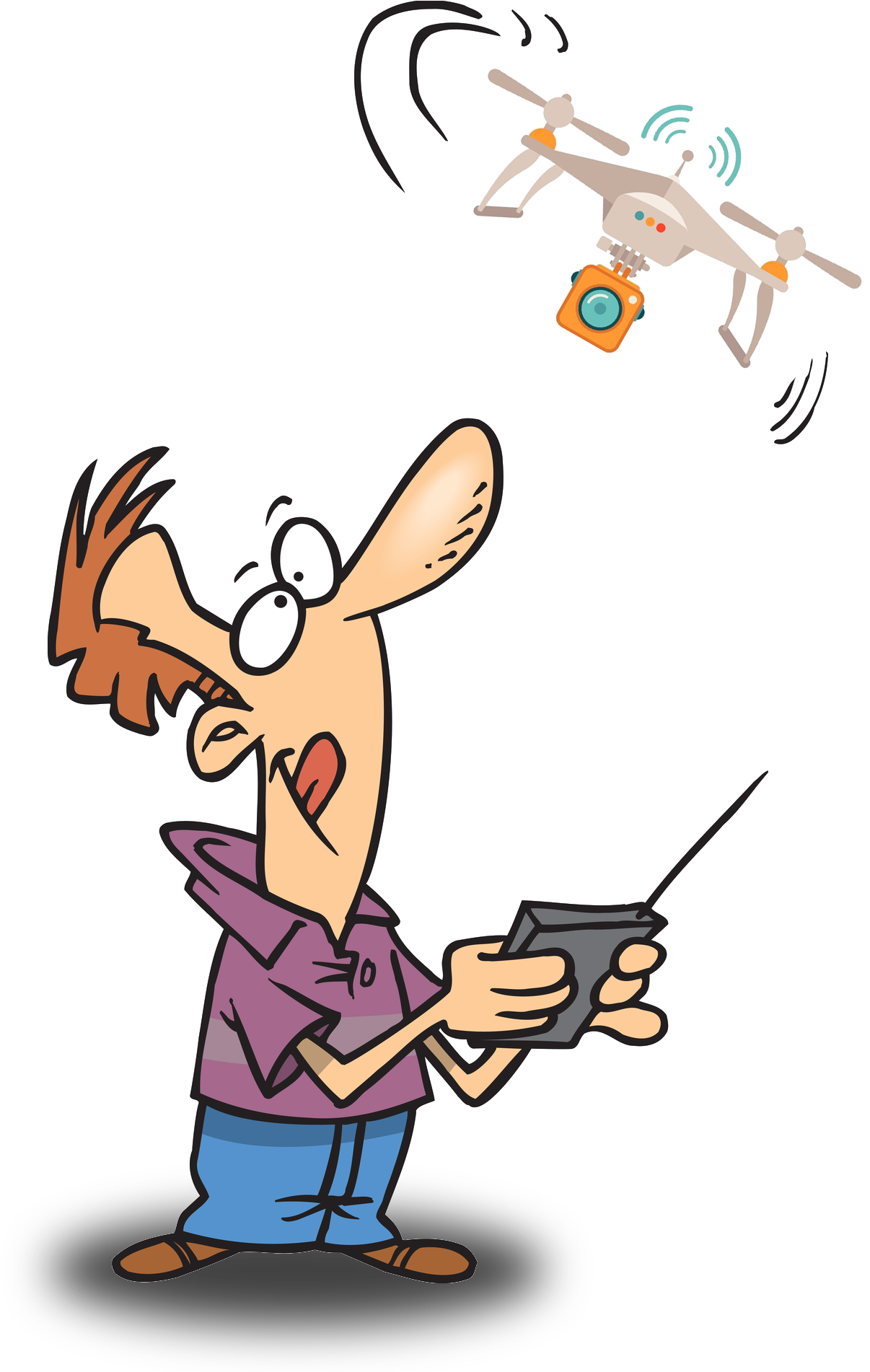 Vlieg Je Drone Veilig Cartoon Hr - Drone Cartoon (1299x1970)