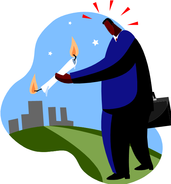 Graphic Showing Man Carrying Candle Which Is Burning - At Both Ends (707x684)