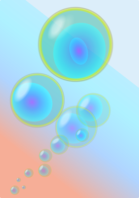 Blue, Yellow, Cartoon, Free, Air, Bubbles - Bubbles Yellow Green Blue (450x640)