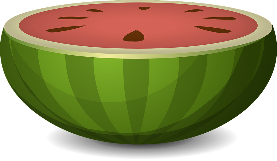 Collection Of Watermelon Fun Cliparts - Half Watermelon Clipart Png (960x559)