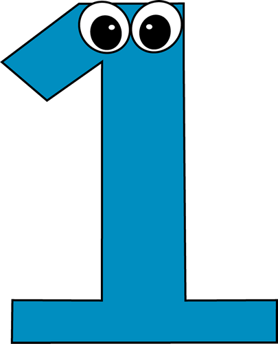 Cartoon Number One Clip Art - Cartoon Number One (405x500)