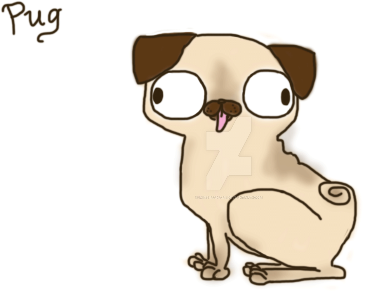 Cartoon Pug Sketches By Miss Manami On Deviantart Cartooning - Drawing (1600x1197)