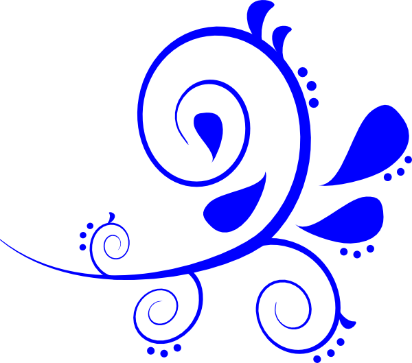 Blue Corner Cliparts - Free Paisley Clip Art (600x529)