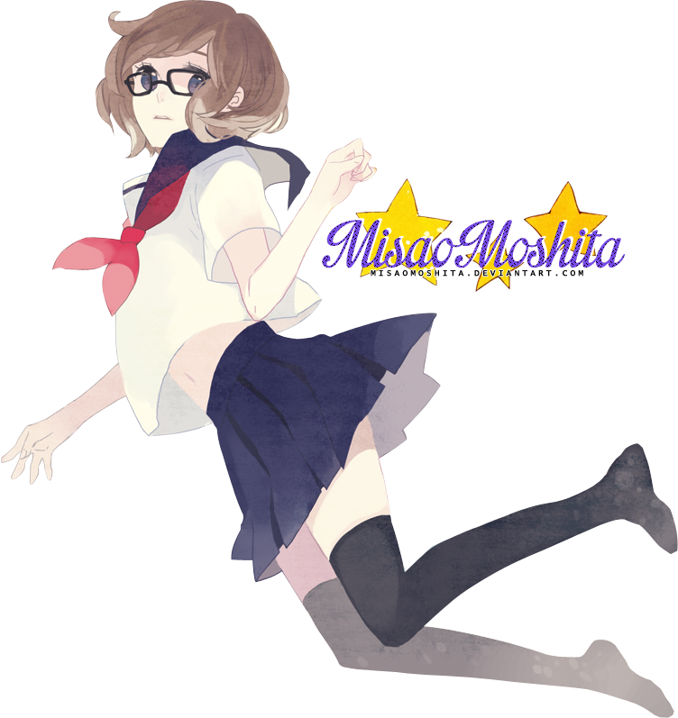 Sailor Fuku Girl By Misaomoshita - Anime Girl Doing Math (752x797)