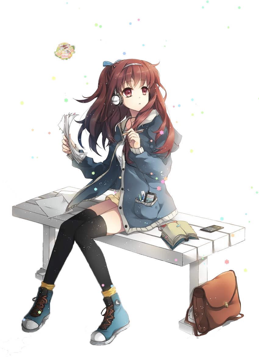 Anime Girl With Notebook (850x1280)