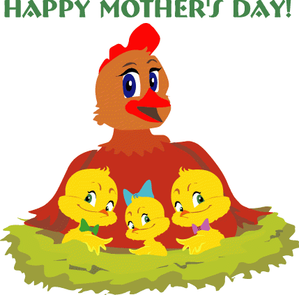 Deluxe Hen Clipart Images Mother Hen With Chicks Clipart - Mother Hen Clip Art (429x423)