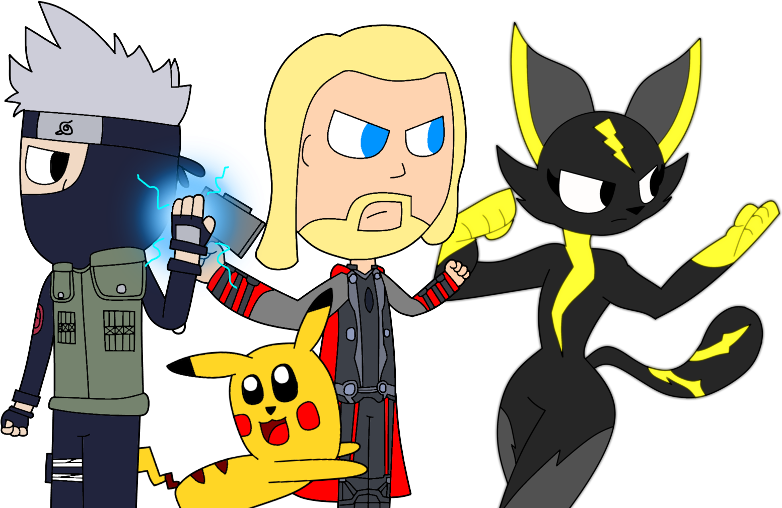 Princestickfigure Shock Thor Pikachu And Kakashi By - Thor Pikachu (1620x1024)