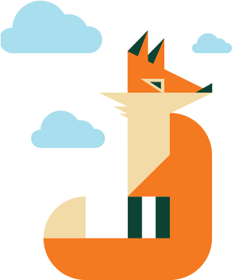 School Fox - Illustration (381x450)
