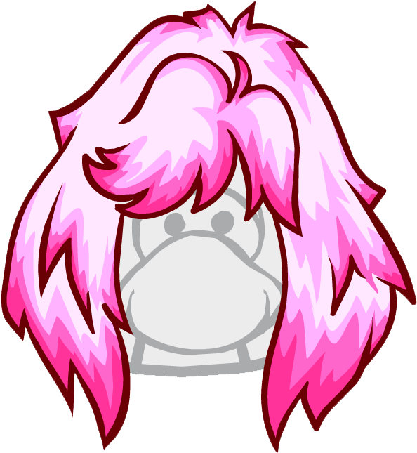 The Shock Wave - Club Penguin Pink Hair (602x661)