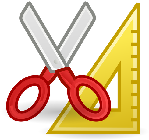 Ruler And Scissors - Desenho De Regua E Tesoura (500x500)