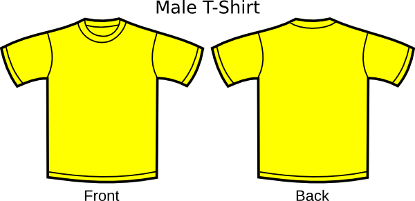 Yellow T Shirt Clip Art - V Neck Yellow Shirt (600x291)