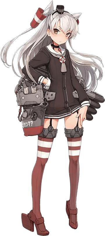 Ears And White Hair - Kantai Collection Amatsukaze (411x808)
