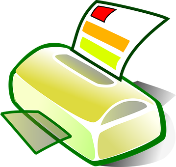Printer, Scanner, Fax, Paper, Equipment - Printer Clipart (359x340)