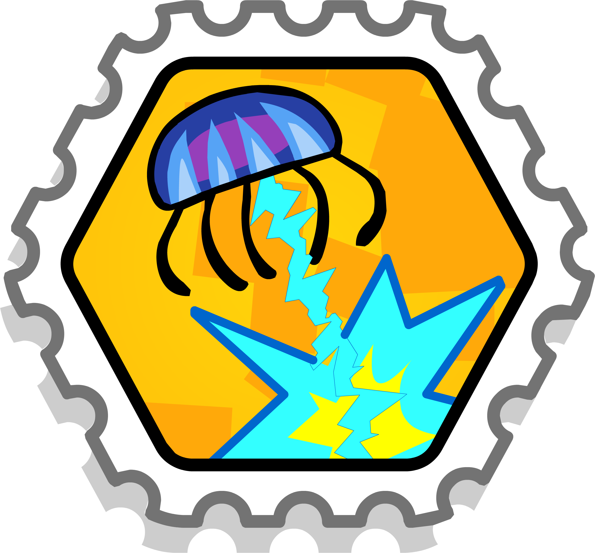 Shock King Stamp - Club Penguin Turbo Battle Stamp Puffle Launch (2452x2280)