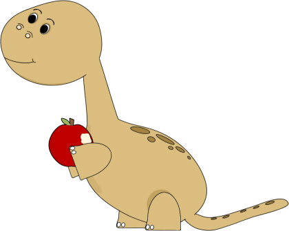 Dinosaur Clipart Grass Eating - Dinosaur Eating Clipart (420x336)