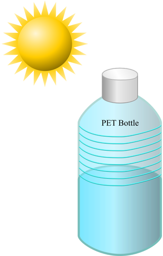 Pet Bottle In The Sun Vector Illustration - Solar Water Disinfection (500x500)