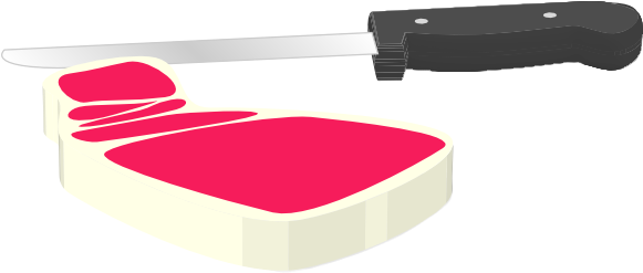Free Steak With Knife Clip Art 2pyhnm Clipart - Steak (600x247)