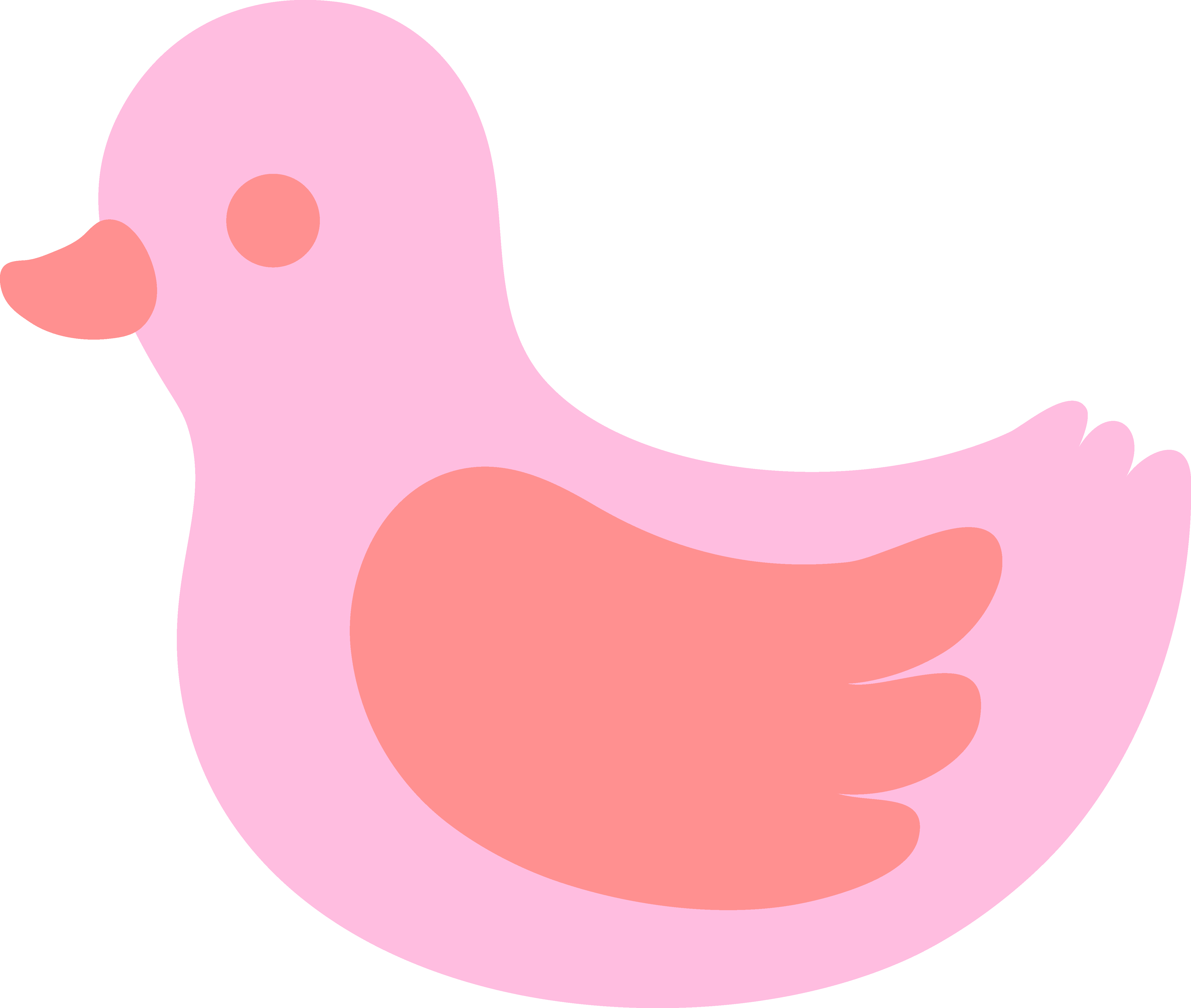 Baby Pink Color Clipart - Rubber Duck (4822x4081)