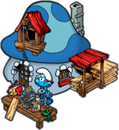 Smurf Handy Mountain - Smurf Village Iphone (498x545)