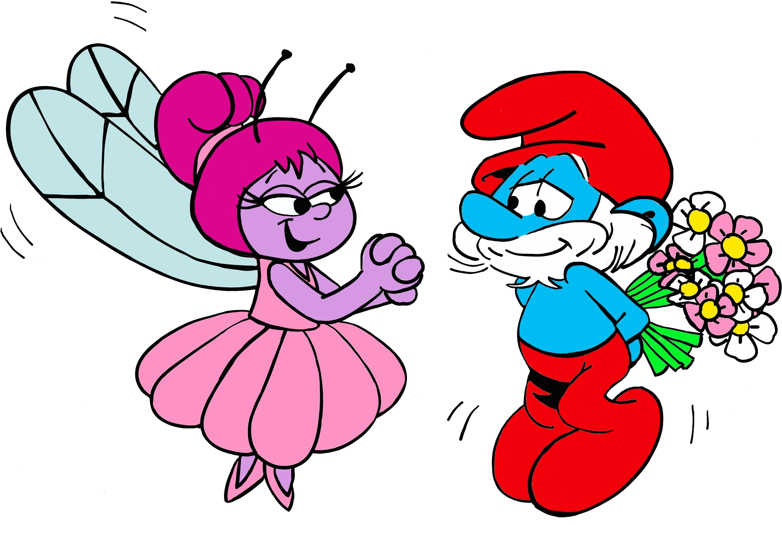 Cjtwins 31 59 Commission For Mrsmurfy98 Papa Smurf - Smurfs Flowerbell (2716x1852)