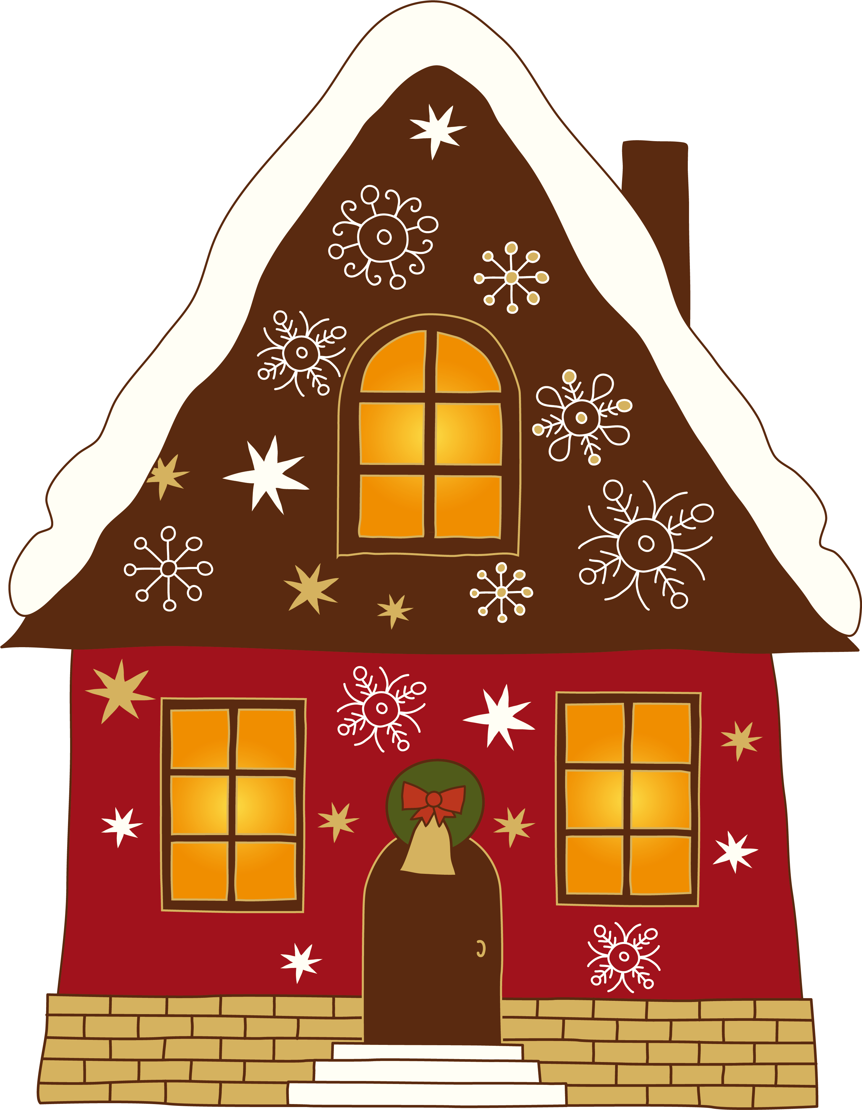 Inspiration Clip Art House Medium Size - Christmas House Clipart (2981x3840)