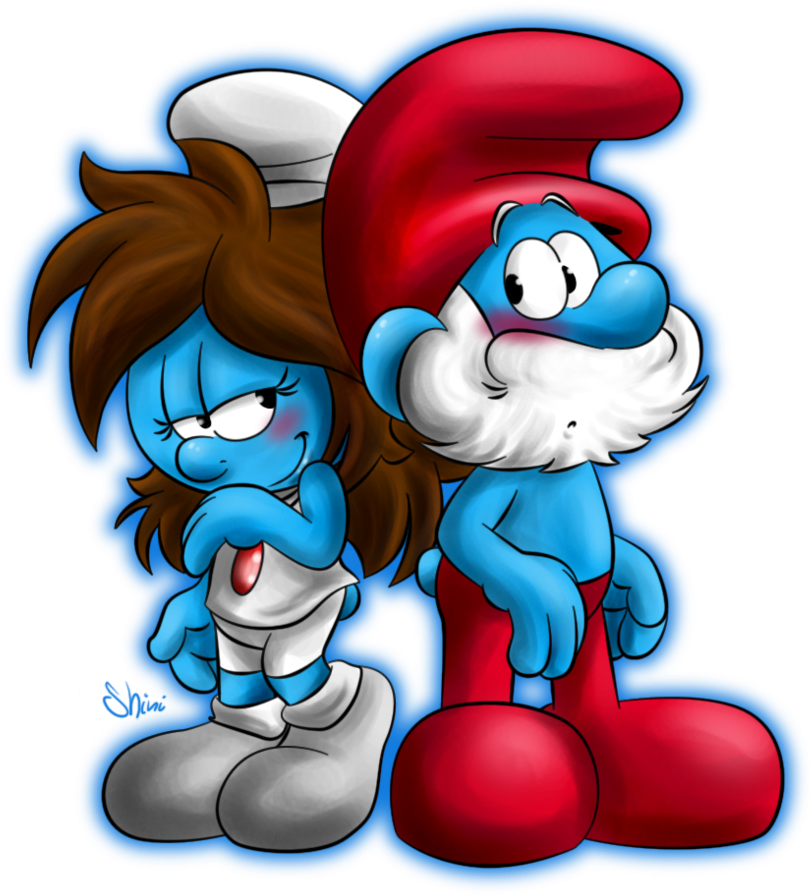 Oh, Hello There~ Who Wants To Join Him Other Than Crazy - Papa Smurf And Mama Smurf (858x931)