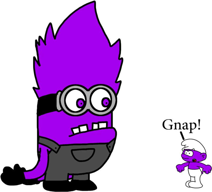 Evil Minion Meets Purple Smurf By Marcospower1996 On - Purple Smurfs (974x820)