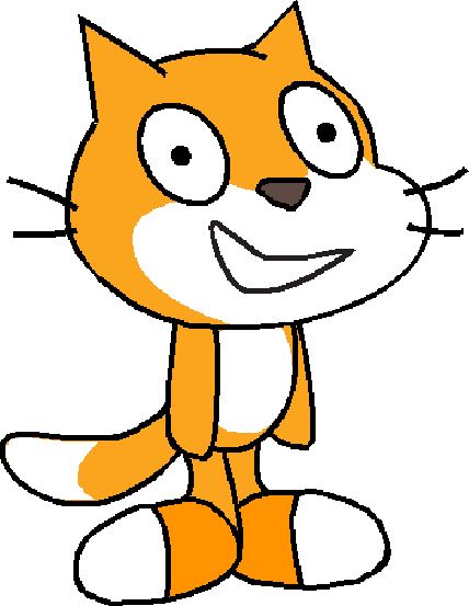 Scratch Cat Brother - Scratch Cat Sprite (428x553)