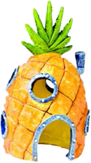 Decor Spongebob Ananashuis Nickelodeon - Penn Plax - Sponge Bob Square Pants Pineapple Home (424x541)