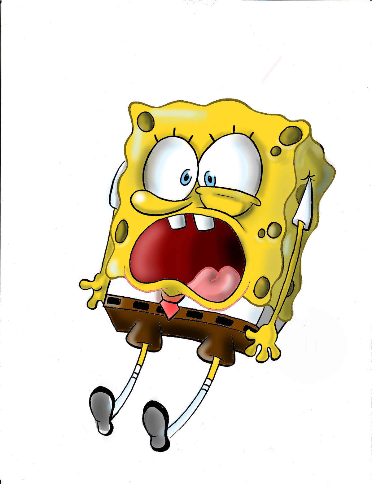 Aj Jensen Spongebob Squarepants - Spongebob Screaming Png (1200x1600)