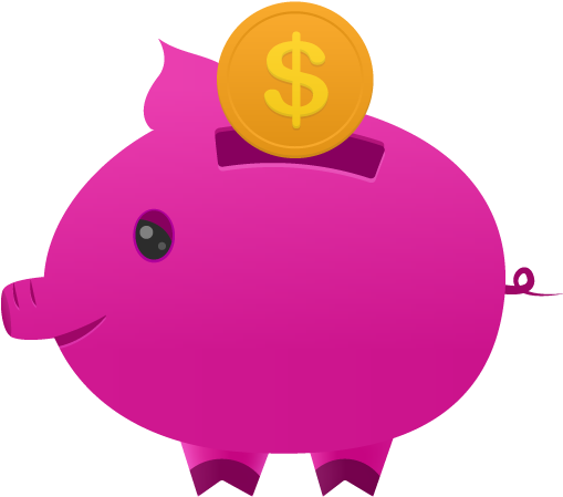 Piggy Bank With Dollar Coins - Piggy Bank Icon Png (512x512)