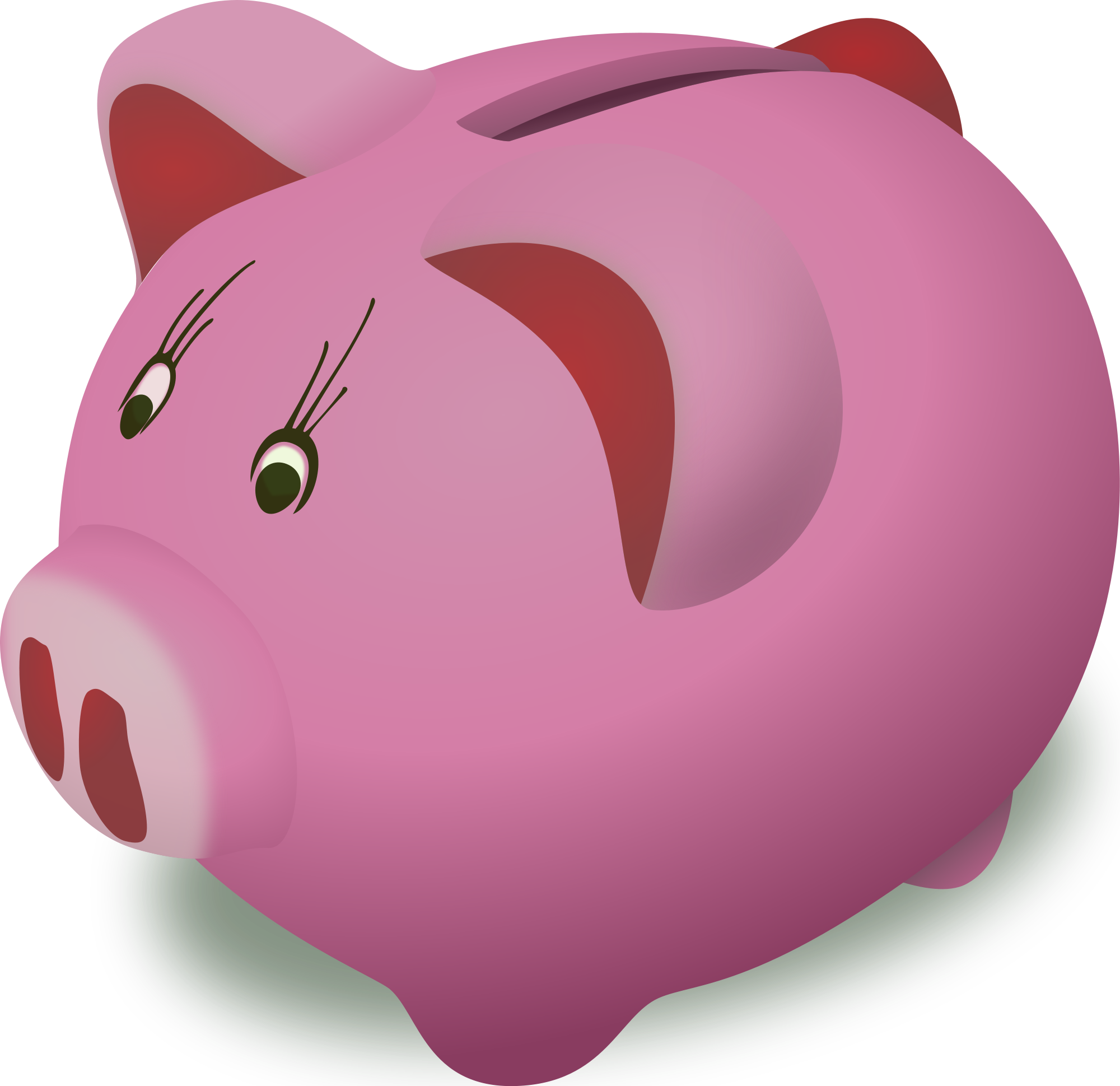 Open Clip Art Library Piggy Bank - Piggy Bank Clip Art (2000x1939)