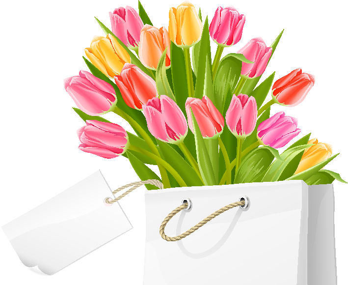 Wedding Invitation Tulip Flower Bouquet Clip Art - Tulip Flowers (709x580)