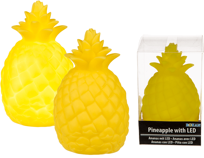 Yellow Plastic Pineapple With White Led Out Of The - Ananas À Led - Petit (945x709)