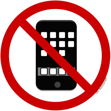 No Mobile Phones Sign - No Cell Phone Sign Transparent (400x383)