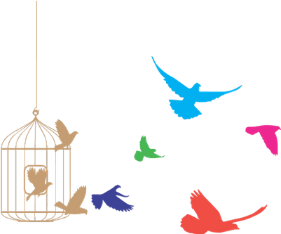 Bird Flying Out Of Cage (400x400)