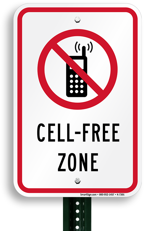 Cell Phone Free Zone With Symbol Sign - Cell Phone Sign (800x800)