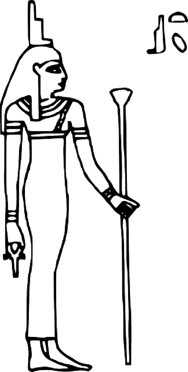 Sign, Outline, Symbol, Queen, Egypt, Goddess, Ancient - Draw Isis Egyptian Goddess (800x1580)