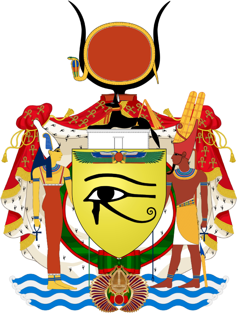 Royal Coat Of Arms Of Egypt By Claudius42 - Eye Of Horus Tile Coaster (800x1087)