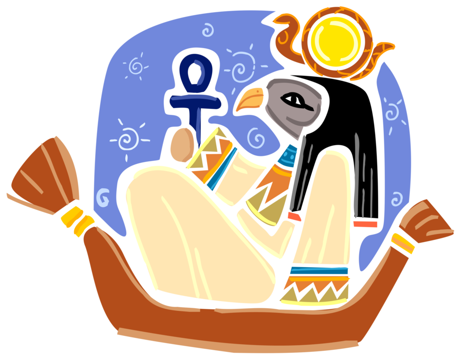 Vector Illustration Of Horus Ancient Egyptian Deity - Deity (907x700)