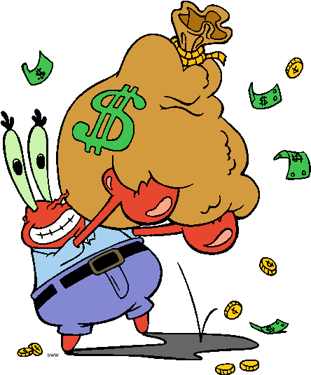 Spongebob Squarepants - Mr Krabs With Money (472x545)