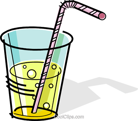 Glass Of Soda With A Straw Royalty Free Vector Clip - Cup With A Straw (480x420)